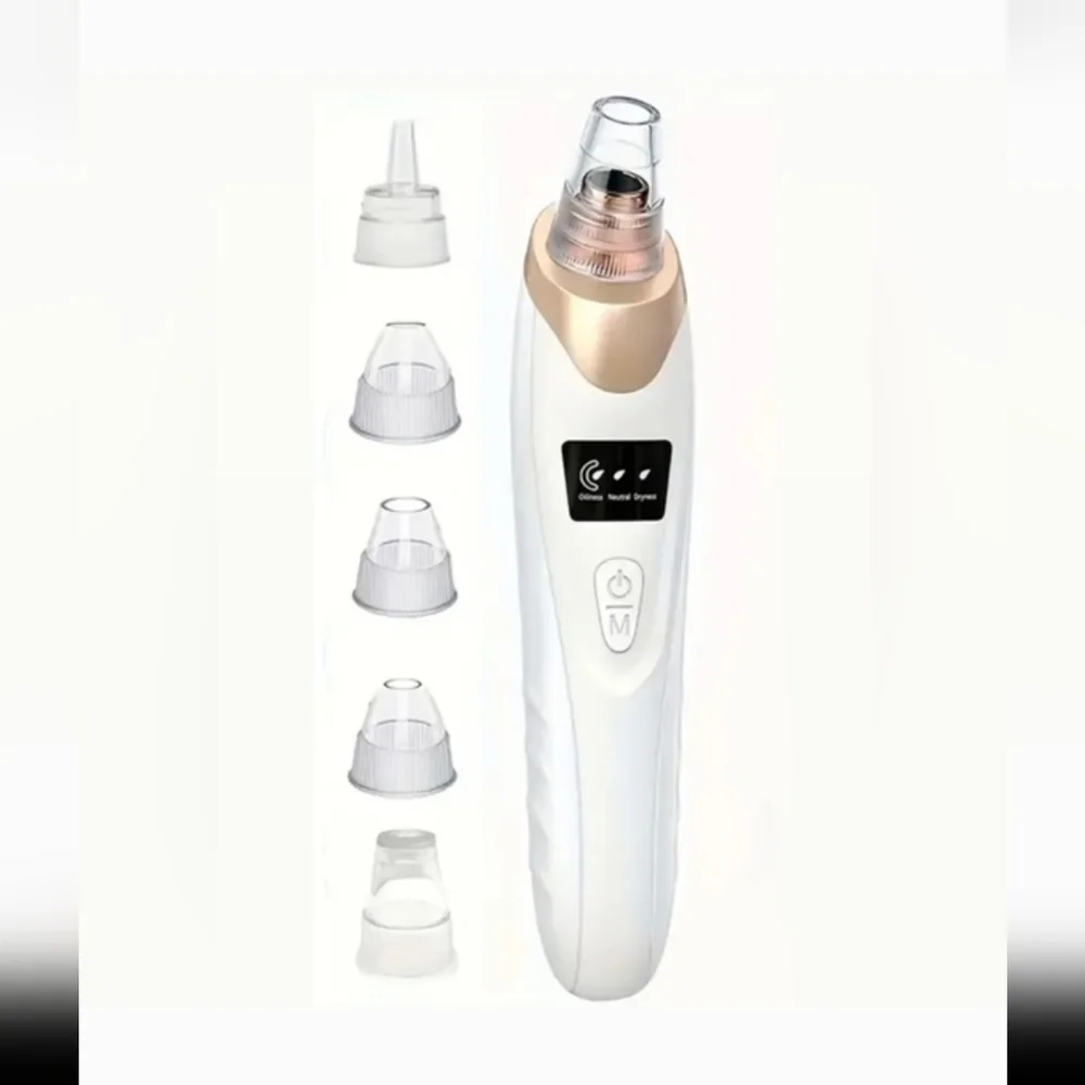 Electric Pore Vacuum Suction Blackhead Remover - White & Rose Gold